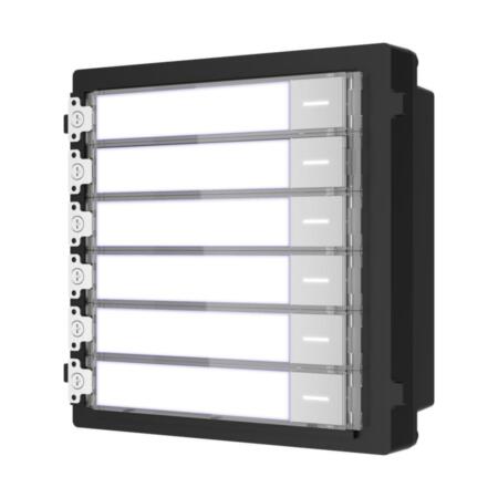HYU-711 | HYUNDAI NEXTGEN push-button module with 6 labeling buttons for video intercom system. 1 input / output for modular connection. IP65 12V DC
