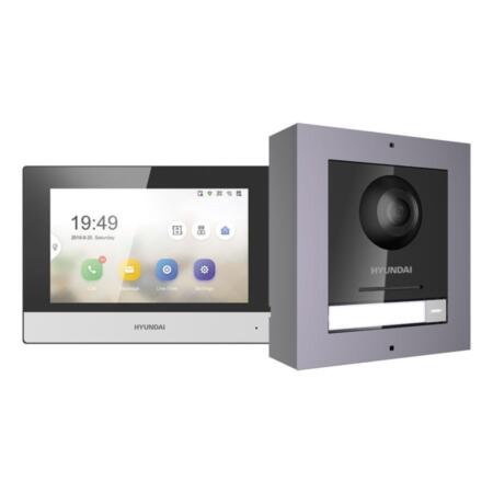 HYU-725 | Kit de videocitofono IP HYUNDAI NEXTGEN composto per stazione di videocitofono di superficie + Monitor IP touch di 7".