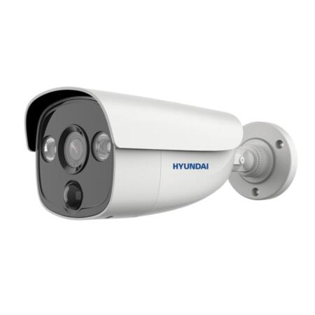 HYU-776 | 4 in 1 bullet camera HYUNDAI NEXT GEN PRO series with Smart IR of 40 m for outdoor. 2MP CMOS. 1080P @ 25 / 30ips resolution Switchable 4-in-1 video output. 2.8 mm (106 °) fixed lens. ICR filter. AWB, AGC, BLC, HLC, digital WDR, 2D-DNR. It incorporates PIR detector, strobe light and siren. IP67. 3AXIS. 12V DC.
