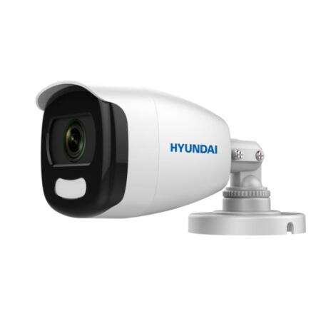 HYU-805 | 4 in 1 bullet camera Color View series with 20 m white lighting for outdoor. 2MP CMOS. 4 in 1 output (HDCVI / HDTVI / AHD / 960H). 2.8 mm fixed lens. 24 hour color mode (does not switch to B / W). OSD, ATW, AGC, BLC, HLC, 130dB real WDR, 3D-DNR, image adjustments, mirror mode, video sensor and privacy masks. IP67. 3AXIS. 12V DC.