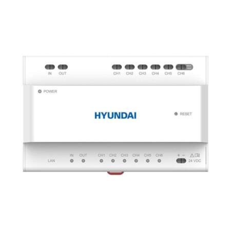 HYU-832|Distribuidor de vídeo/audio + alimentador a dos hilos HYUNDAI con interfaz de 6 canales