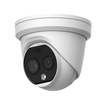HIK-238 | HIKVISION fixed thermographic dome for body temperature measurement with IR illumination of 15 m, for indoor use. 4 Megapixel 1 / 2.7 CMOS viewable camera. 8mm visible lens. Thermal camera with 160 x 120 resolution, 6mm thermal lens. 1.5 ~ 3 meters sensing distance. WDR 120dB, 3D-DNR. 1 audio input / 1 output. 1 alarm input / 2 output. RS485 port. MicroSD slot. API, ISAPI. Lightning-proof 6KV. IP66. 12V DC. PoE.