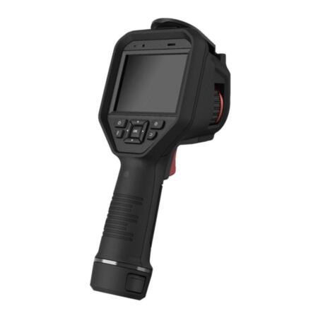 HIK-235 | HIKVISION portable thermographic camera for body temperature measurement and fever detection. 160 x 120 thermal resolution, 6mm thermal lens. ± 0.5 ° C accuracy. 1.5 meter measuring distance. Configurable image resolution: 2MP, 5MP, 8MP. 3.5 "touchscreen LCD display with 640x480 resolution. Possibility of displaying fused thermal and optical image. Supports live viewing on PC, mobile device or external monitor. Supports audio intercom. Supports alarm and color highlighting alarm audio. Includes rechargeable lithium battery. Up to 5 hours of operation. The device detects the temperature in real time and displays it on the screen. Equipped with an internal memory of 16GB. Supports 7 paddles