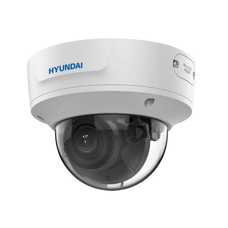 HYU-917 | Domo fijo IP HYUNDAI Next Gen con Smart IR de 40m para exterior. CMOS 1/3” de 4MP. Triple Stream. Formatos de compresión H.265+, H.265, H.264+, H.264 y MJPEG. Resolución de hasta 4MP a 25ips. Filtro ICR. 0,005 lux F1.6. Óptica motorizada de 2,8~12 mm (95,8°~29,2°). OSD, AWB, AGC, BLC, WDR 120dB, 3D-DNR, ROI, videosensor y mascaras de privacidad. Inteligencia IVS. Detección facial. Audio bidireccional. 1 entrada / 1 salida de alarma. Onvif (S/G), ISAPI. IP67. 3AXIS. 12V CC. Admite PoE