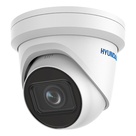 HYU-965 | Dôme IP HYUNDAI. 4MP@25ips, H.265+/H.265. ICR, 0,005 lux, IR 40 m. Optique motorisée 2,8~12 mm. WDR 120dB, 3D-DNR, retour sur investissement. Protection périmétrique et détection faciale. 1 entrée / 1 sortie audio. 1 entrée / 1 sortie alarme. Emplacement MicroSD, Onvif, RJ45, IP67, IK10, 3AXIS, 12V/PoE