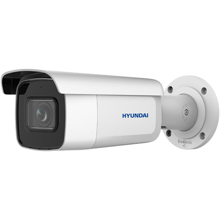 HYU-967 | Caméra IP HYUNDAI. 8MP@20ips, H.265+/H.265. ICR, 0,005 lux, IR 60 m. Optique motorisée 2,8~12 mm. WDR 120dB, 3D-DNR, retour sur investissement. Protection périmétrique et détection faciale. 1 entrée / 1 sortie audio. 1 entrée / 1 sortie alarme. Emplacement MicroSD, Onvif, RJ45, IP67, IK10, 3AXIS, 12V/PoE+