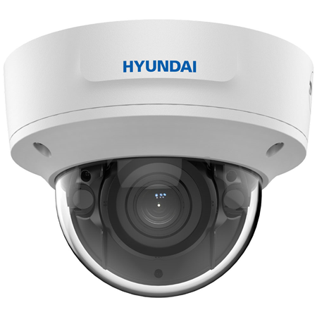 HYU-969 | HYUNDAI IP dome. 8MP@20ips, H.265+/H.265. ICR, 0.005 lux, IR 40m. Motorized optics 2.8~12 mm. WDR 120dB, 3D-DNR, ROI. Perimeter protection and facial detection. 1 input / 1 audio output. 1 input / 1 alarm output. MicroSD slot, Onvif, RJ45, IP67, IK10, 3AXIS, 12V/PoE