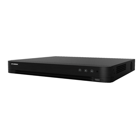 HYU-996 | HYUNDAI ZVR 5-en-1 à 4 canaux. Formats H.265+/H.265. 4 canaux BNC 8MP + 4 canaux IP 8MP. Enregistrement 8MP@15ips. Sorties indépendantes HDMI 4K et VGA 1080P. Audio bidirectionnel, audio sur coaxial. L'analyse vidéo. Supporte 1 HDD 10TB, 1 RJ45 Gigabit, 1 RS485, 2 USB, Onvif.