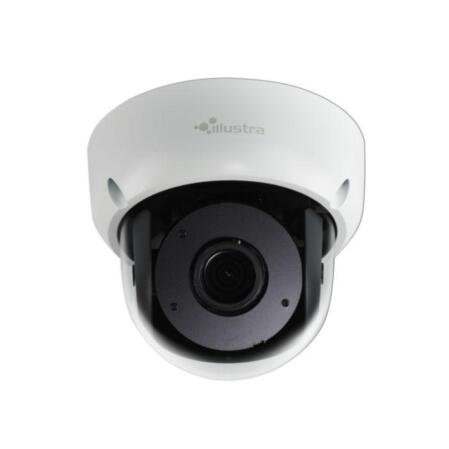 ILLUSTRA-1 | Dome IP Illustra per esterni IP day / night antivandalo. CMOS da 1 / 2,8 "da 3 MP. Triple Stream. Formato H.264 / H.265 / IntelliZip / MJPEG. Risoluzione fino a 3 MP a 30 pips. Filtro ICR. 0,001 lux. Obiettivo motorizzato da 2,8 ~ 12 mm (98 °). WDR 120dB, sensore video e maschere per la privacy. 1 ingresso audio / 1 uscita. 1 ingresso / 1 uscita allarme. Slot MicroSD. ONVIF. IP66, IK10. 24 V CA. PoE.