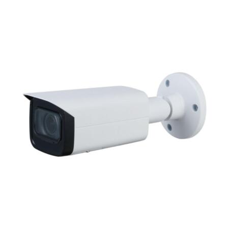 IPC-B8Z | Outdoor bullet IP camera with Smart IR of 60 m. 1 / 2.7 ”8MP CMOS. Dual Stream. H.265 / H.264 / MJPEG format. Up to 8MP resolution at 15ips. ICR filter. 0.008 lux F2.0. 2.7 ~ 13.5mm (113 ° ~ 31 °) motorized lens. OSD, AWB, AGC, BLC, HLC, WDR 120dB, 3D-DNR, 4 ROI zones, mirror, video sensor and privacy masks. IVS intelligence. MicroSD slot. Onvif, CGI, P2P, Milestone, Genetec. IP67. 3AXIS. 12V DC. PoE.