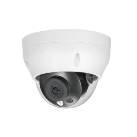 IPC-D4F | Fixed IP dome with 20m Smart IR for indoors. 4MP 1/3 ”CMOS. Dual Stream. H.265 + / H.265 / H.264 + / H.264 / MJPEG format. Up to 4MP resolution at 20ips. ICR filter. 0.09 lux F2.0. Fixed 2.8 mm (101 °) lens. OSD, AWB, AGC, BLC, HLC, digital WDR, 3D-DNR, 4 ROI zones, mirror, video sensor and privacy masks. Onvif, API. 3AXIS. 12V DC. PoE.