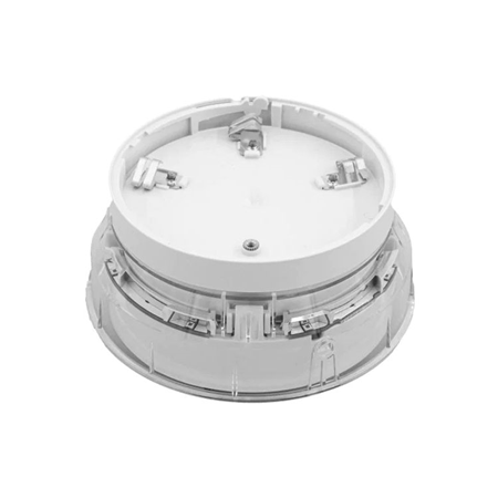 MORLEY-118 | Base de detector HONEYWELL MORLEY con sirena y flash integrados. Incorpora aislador. Se conecta y alimenta del lazo. Diferentes modos de funcionamiento, alta potencia y modo clasico. Salida de sirena máx. 95dBA +/-3dB @ 1m. Frecuencia del flash estroboscópico: 0,5Hz. Dispone de 32 tonos y 3 niveles de volumen (alto, medio y bajo) seleccionable mediante microinterruptores. Permite la instalación de cualquier detector de la serie NFX. Color blanco. Requiere base NOTIFIER-77 (B501AP), NOTIFIER-143 (BRR) o NOTIFIER-144 (WRR). Compatible con protocolo OPAL (159+159) y CLIP (99+99).