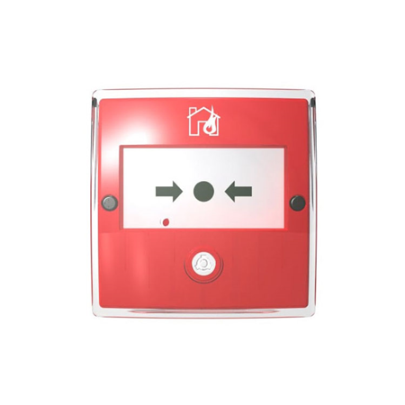 MORLEY-122 | Pulsador manual de alarma rearmable. Tres tipos de activación seleccionables: por diodo zener (para identificar como pulsador en zona de centrales Vision), por contacto NA/NC o por resistencia de 470Ω. Incluye tapa de protección. Montaje de superficie. Color rojo. Uso exclusivo en interiores. Incorpora caja para montaje en superficie, tapa protectora y llave para rearme. Cumple con la EN54-11:2001