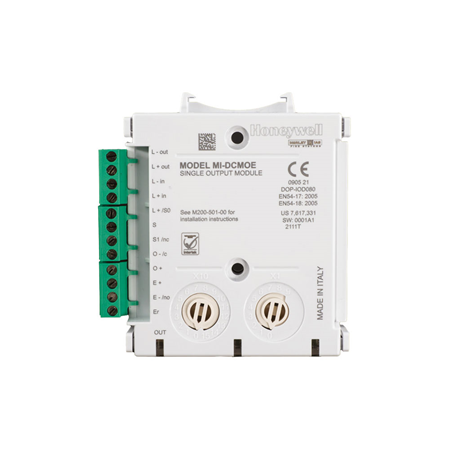 MORLEY-33 | Módulo de 1 salida. Mecánica común para carcasa de módulos. Permite supervisar el cableado de equipos auxiliares y conmutar una fuente de alimentación externa. Soporte para carril DIN integrado. Aisladores de cortocircuitos incluidos. Protocolo CLIP y Avanzado. Direccionabilidad mediante selectores rotatorios. Visibilidad mejorada en ambos lados. Indicadores luminosos tricolor. Información identificativa grabada con láser. Aprobado por Intertek