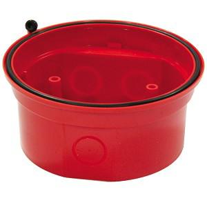 NOTIFIER-144 | Zócalo Estanco IP65 de color rojo para entrada de tubo visto con base incorporada para las gamas de dispositivo óptico acústicos Analógicos (sirenas y flashes direccionables).