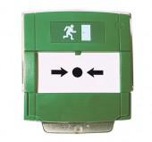 NOTIFIER-212 | Pulsador de evacuación por rotura de cristal con contacto NA o NC, de color verde para salidas de emergencia.