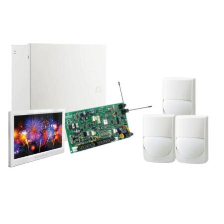 PAR-304 | Optex Paradox kit consisting of: 1x 5-zone hybrid PAR-7 control panel (PCBMG5050) (10 with ATZ), expandable to 32, 868 MHz radio receiver. 1x Large metal box PAR-116 with 2.2 Amp transformer and 7.2Ah battery capacity. 1x PAR-231 (TM70) 7.0 "touch keyboard. 3x PIR detectors OPTEX-1 (RXC-ST).