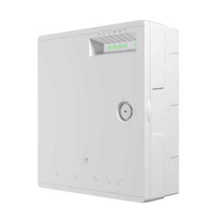 PAR-322 | Magellan PARADOX control panel from 5 to 32 zones in a plastic box. Expandable to 32 zones and 16 PGM
2 partitions, 32 users. Supports 15 PIRcams PAR-200 (HD78F) and PAR-284 (HD88). Long-range radio compatible 100% with all Paradox elements. PVC box with integrated tamper and external Led indicators. 2.5A source
First plant with FSK System. Certificate Grade 2 EN50131