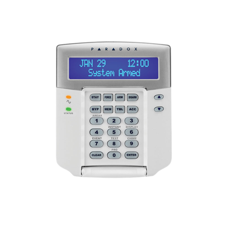 PAR-9NI | Teclado Paradox con pantalla LCD azul. Inglés. 1 salida PGM. Tamper antisabotaje. Certificado Grado 3