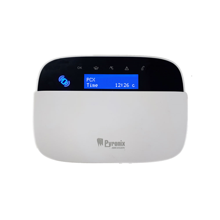 PYRO-82 | Teclado LCD Pyronix cableado. Lector de proximidad integrado. Ambiente de uso interior. 2 entradas / 1 salida. Montaje en superficie. Caja posterior de empotrar disponible. Posibilidad de cambiar la carcasa. EN50131 Grado 3