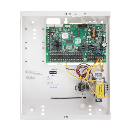 PYRO-86 | Panel de control híbrido PCX de Pyronix. 8 entradas de zona cableada en placa. Ampliable a 78 zonas, con hasta 64 zonas vía radio. 13 salidas PGM ampliables a 85. 8 áreas independientes. Armado/desarmado a través de App, código PIN, tag de proximidad o pulsador. Módulos Wi-Fi, LAN, GPRS y PSTN disponibles. Controle su sistema de seguridad desde cualquier sitio mediante ProControl+. Conexión a UDL para diagnósticos remotos. Cumple con la EN50131-1, Grado 2, clase ambiental II