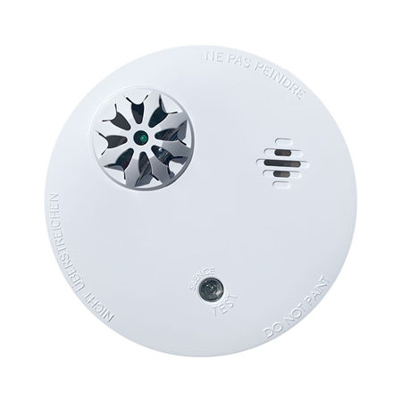 PYRO-88 | Detector térmico vía radio Pyronix. Basado en termistor. Detección de calor fija a 57°C. Supervisión de batería baja. Indicador de intensidad de la señal. Protocolo de cifrado de alta seguridad. Tamper antisabotaje. Botón de aprendizaje.