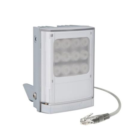 RAYTEC-48 | Foco PoE de iluminación blanca de medio alcance VARIO2 POE. Iluminación dedicada para cámaras IP. Alcance máximo de 110 metros. Incluye una lente circular de 10°x10°, una lente circular de 35°x10° (de serie) y una lente elíptica de 60°x25°. Iluminación PoE. Plug&Play en instalaciones IP existentes. Tecnología LED SMT PLATINUM Elite. Tecnología de reducción de puntos calientes (HRT). Sistema de lentes intercambiables VARIO. Grado de protección IP66. Entrada de alimentación: PoE+ (802.3at). 5 años de garantía