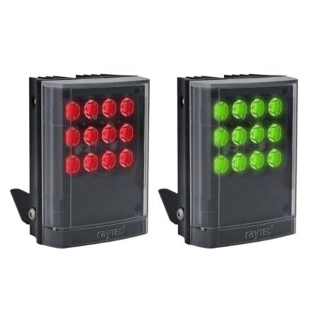 RAYTEC-85 | Foco especial VARIO2 IP de iluminación roja y verde. Se utiliza en aplicaciones muy específicas en las que se requiera iluminación roja y verde. Iluminación IP dedicada para cámaras IP. Iluminación combinada de luz roja y luz verde. Cambio sencillo entre luz roja y luz verde mediante comandos HTTP o API para integración de plataforma. Tecnología LED SMT de doble núcleo PLATINUM Elite. Tecnología de reducción de puntos calientes (HRT). Grado de protección IP66. Entrada de alimentación: PoE+ (802.3at) o a 24V CC. 5 años de garantía