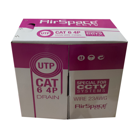 SAM-4446 | Roll of 305 meters of UTP CAT6 23AWG cable rigid halogen-free and fire-retardant. LSZH according to IEC 60332-1.