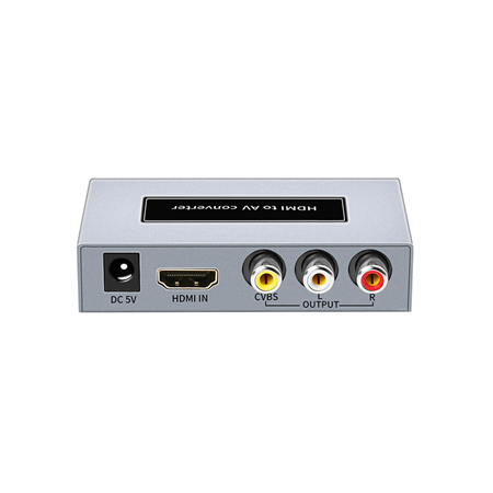 SAM-4513N | Convertisseur AV vers HDMI AirSpace. Permet de convertir le signal vidéo composite AV (CVBS) et le signal audio stéréo FL/FR en signal numérique HDMI. Compatible PAL/NTSC. Sortie de signal HD 1080P