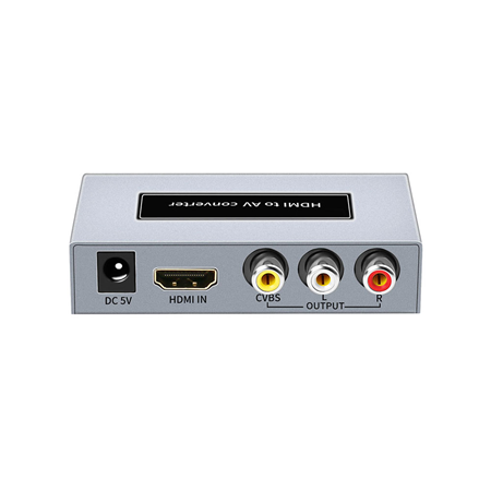 SAM-4515N | Conversor HDMI a AV AirSpace. Permite convertir la señal HDMI de alta definición en señal de video compuesto AV (CVBS) y señal de audio estéreo FL/FR. Compatible con PAL/NTSC. Entrada de señal HD 1080P