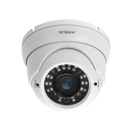 SAM-4600N | IP AirSpace dome with Smart IR 30 m for outdoor. H.265 / H.264 / MJPEG format. 1/2.8” Sony® Starvis CMOS, 2 MP. Resolution up to 1080P @ 20 fps. Dual Stream Motorized optics 2.7 ~ 13.5 mm. ICR filter OSD, AWB, AGC, digital WDR, 2D / 3D-DNR, 4 ROI zones, motion detection and privacy masks. Audio: 1 in / 1 out. Onvif. IP67 12V DC PoE Reset button