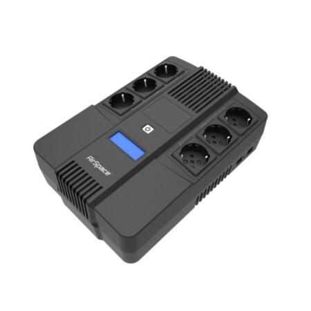 SAM-4631 | UPS di linea AirSpace interattivo 600VA / 360W. 6 prese Schuko. Display LCD. Capacità di carico più veloce. Protezione da sovraccarico