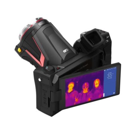 SAM-4642 | Fever warning system. 384 x 288 thermal resolution, 25mm thermal lens. LCD touch display. 5MP visual camera. H.264. Micro USB 2.0 port. Gigabit Ethernet. Mini HDMI. TF card slot. IP54. Rechargeable lithium ion battery.
