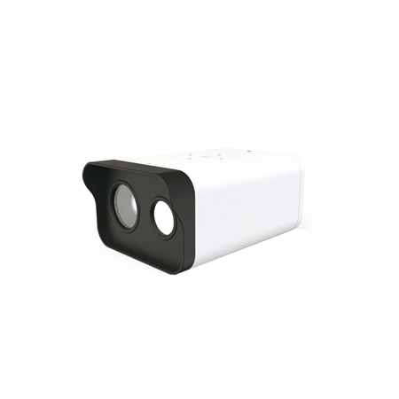 SAM-4663 | Thermal+visible camera for body temperature measurement. Visible 2-megapixel camera. Visible optics 4.7~141 mm. Thermal camera with 384 x 288 resolution. 7.8 mm thermal lens. High accuracy real-time measurement: ±0.5°C (±0.3°C with Blackbody). Measuring distance: 5 ~ 10 meters. Measuring range: 0°C ~ 60°C. Correction: Automatic and Manual. Gigabit network port. 12V DC. Includes software, Blackbody with a tripod, power adapter, AI server, tripod, and network cable.