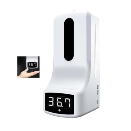 SAM-4717 | Hydroalcoholic gel dispenser with smart body temperature meter. Measurement distance up to 10 cm. Automatic disinfectant hydroalcoholic gel dispenser without induction cleaning, more convenient to use. Large digital display in high definition. ± 0.2 ° C high precision body temperature detection, stable and reliable performance. Intelligent automatic activation function. High adaptability to ambient temperature. High capacity liquid disinfectant hydroalcoholic gel for a longer life cycle.