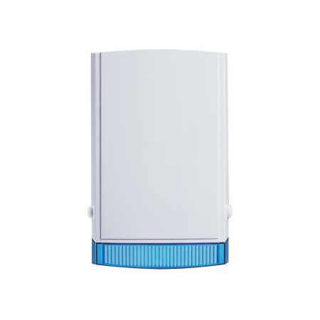 TEXE-18 | Sirena piezoeléctrica estroboscópica de exterior Premier Odyssey 1E. Potencia de 109dB. Tamper antisabotaje de tapa y pared. Construida en policarbonato de 3 mm. IP44. EN50131 Grado 2, Clase ambiental IV.