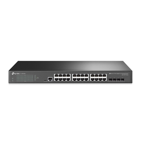 TPLINK-058|Switch Gigabit L2 com 24 portas RJ45 e 4 SFPs