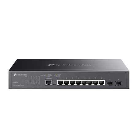 TPLINK-059|Switch Gigabit L2+ com 8 portas RJ45 e 2 portas SFP