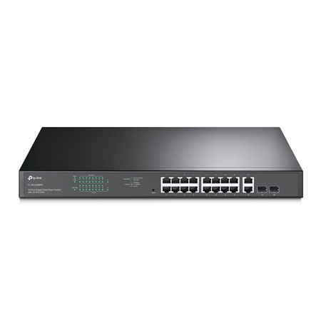 TPLINK-104|Switch PoE+ Gigabit Easy Smart de 16 portas com 2 portas combo SFP