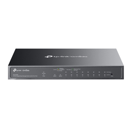 TPLINK-135|Switch Gigabit Easy Managed de 10 portas com 8 PoE+ e 1 SFP combo