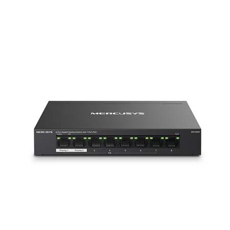 TPLINK-202|Switch Gigabit de 8 portas Mercusys com 7 portas PoE+