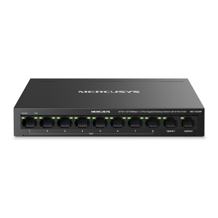TPLINK-254|Comutador PoE Fast Ethernet TP-Link Mercusys de 10 canais