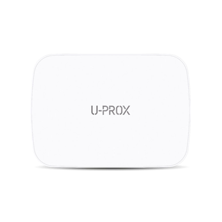 UPROX-007 | Central de seguridad vía radio U-Prox. 30 particiones y hasta 99 detectores vía radio. 16 teclados vía radio, 60 usuarios, 60 llaveros. Control y configuración desde smartphone. Configuración desde la aplicación web. Funciona de forma autónoma o con estaciones receptoras de alarma. Dos transceptores de radio que funcionan en varios canales, con una potencia de hasta 25 mW. Frecuencia 868,0-868,6 MHz. Hasta 4800 metros. Canales de comunicación Wi-Fi y GSM/GPRS. Batería de 2500 mAh con hasta 24 horas de funcionamiento