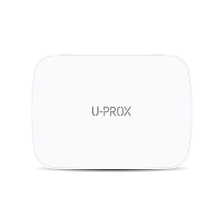 UPROX-009 | Central de seguridad vía radio U-Prox. 30 particiones y hasta 99 detectores vía radio. 16 teclados vía radio, 60 usuarios, 60 llaveros. Control y configuración desde smartphone. Configuración desde la aplicación web. Funciona de forma autónoma o con estaciones receptoras de alarma. Dos transceptores de radio que funcionan en varios canales, con una potencia de hasta 25 mW. Frecuencia 868,0-868,6 MHz. Hasta 4800 metros. Canales de comunicación Ethernet y GSM/GPRS. Batería de 2500 mAh con hasta 24 horas de funcionamiento