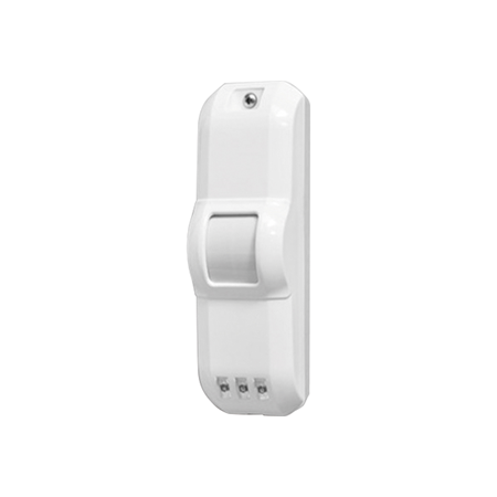 UPROX-050 | Dual technology curtain detector with wireless transceiver compatible with U-PROX Radio. Range of 8 meters, 30°. 24 GHz microwave frequency. Relay output and tamper. Low consumption.