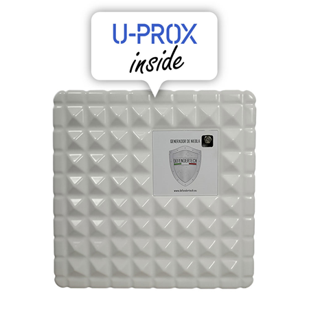 UPROX-DT-800 | Cañón de niebla Defendertech para 100 m². Incluye 2 relés de control UPROX-042 (U-Prox 12V RELAY). Generación de 830 m3 en 60 segundos. Batería de respaldo. Tiempo de disparo ajustable 1~60 segundos. Tiempo total de disparo de 6,5 minutos. Volumen total de disparo de 4980 m3. EN 50131-8.