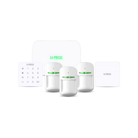 UPROX-RENOVE1-W | <strong>Kit U-Prox Renove 1 blanco</strong> compuesto por:. 1x Central de seguridad <strong>UPROX-009</strong> (U-Prox MP CENTER WHITE). 3x Detectores PIR <strong>UPROX-017</strong> (U-Prox PIR WHITE). 1x Teclado <strong>UPROX-013</strong> (U-Prox KEYPAD G1 WHITE). 1x Sirena de interior <strong>UPROX-029</strong> (U-Prox SIREN WHITE)