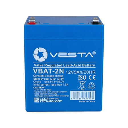 VBAT-2N|Bateria recarregável AGM VRLA VESTA de 12 V e 5 Ah com tecnologia CCDR
