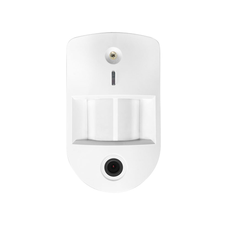 VESTA-007 | PIR cam radio detector VESTA. PIR coverage of 10 meters, 90 °. Camera: 640x480 @ 3ips, 320x240 @ 3 / 6ips. 102 ° wide angle lens. IR lighting. Powered by 3 x 3V CR123A lithium batteries. Includes corner ball joint